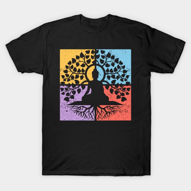 Meditation Tree of Life Pop Art Design - Zen Art T-Shirt by TuncGK